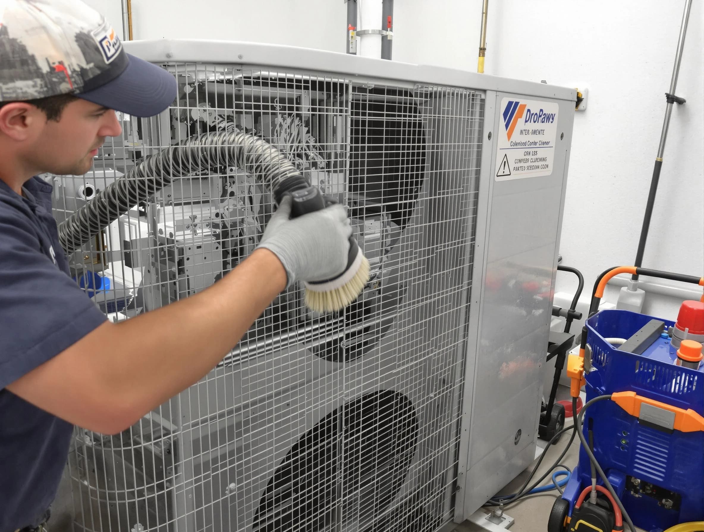 Scott Air Duct Cleaning specialist performing precision AC coil cleaning for improved system performance in Scott