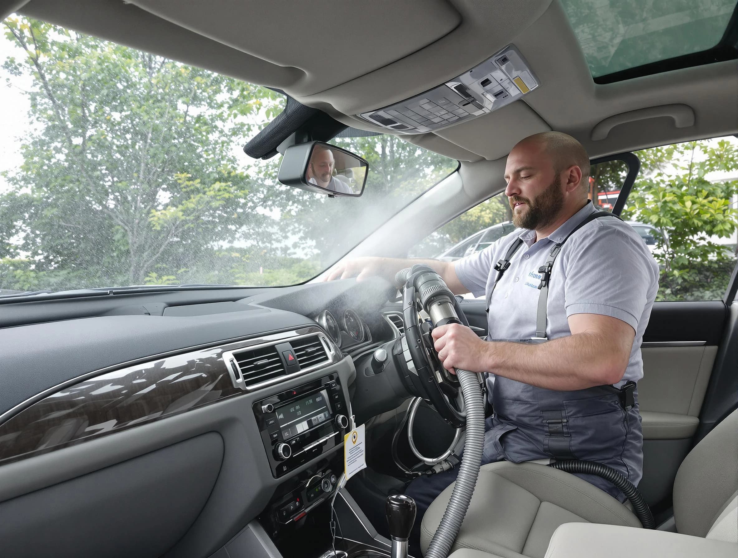 Scott Air Duct Cleaning specialist performing professional car duct cleaning in Scott