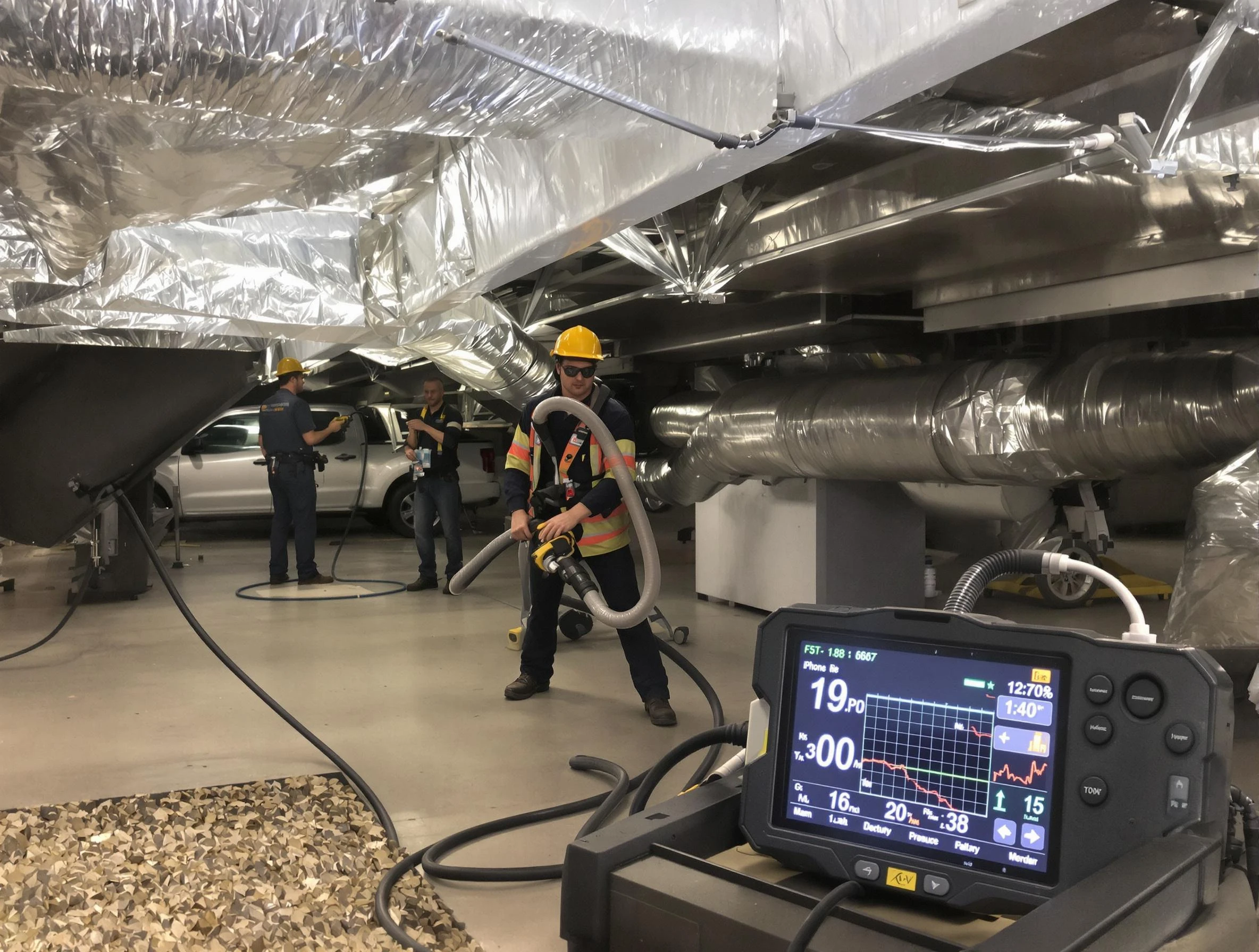 Professional negative pressure duct cleaning by Scott Air Duct Cleaning in Scott