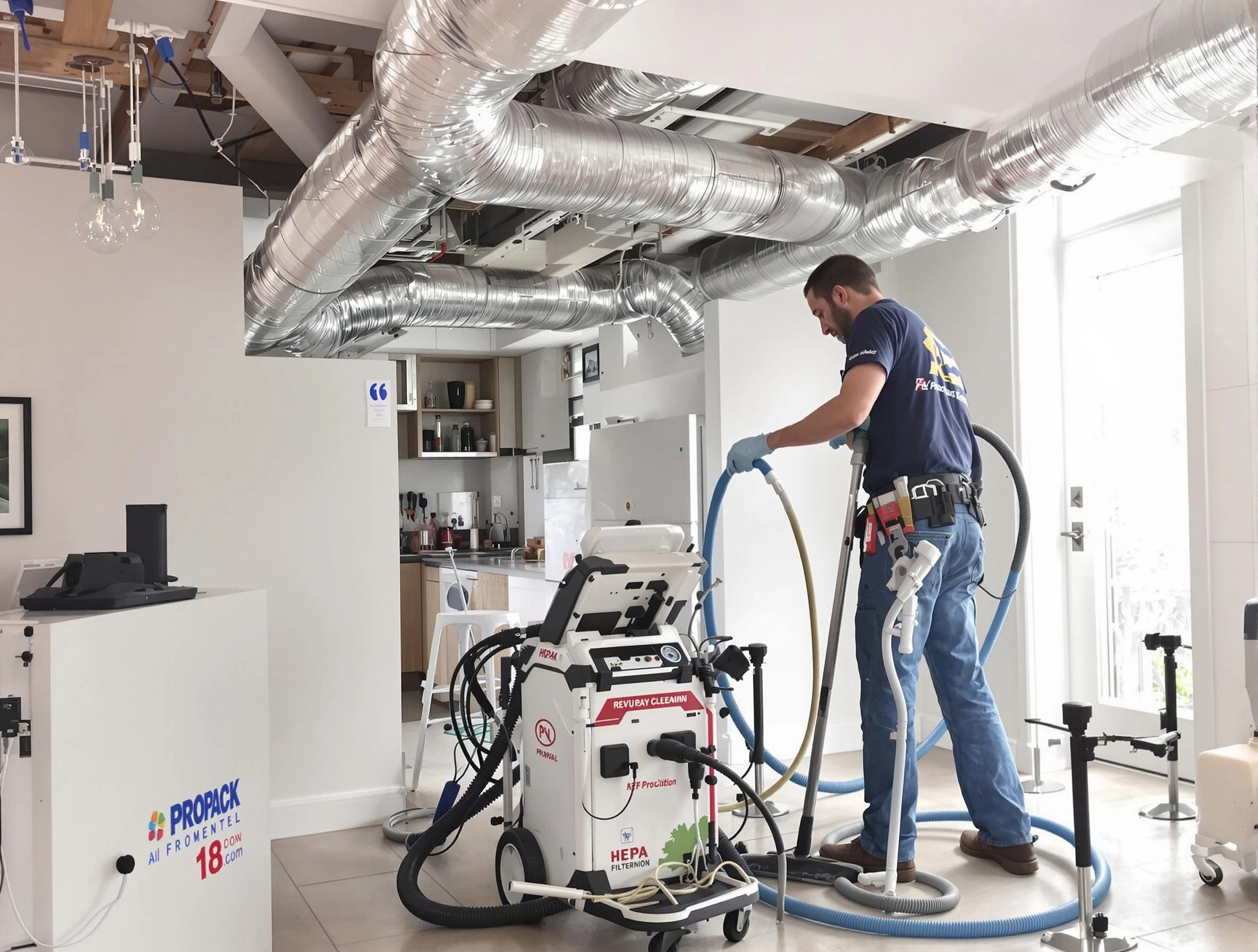 Scott Air Duct Cleaning technician performing advanced pure duct cleaning with specialized equipment in Scott
