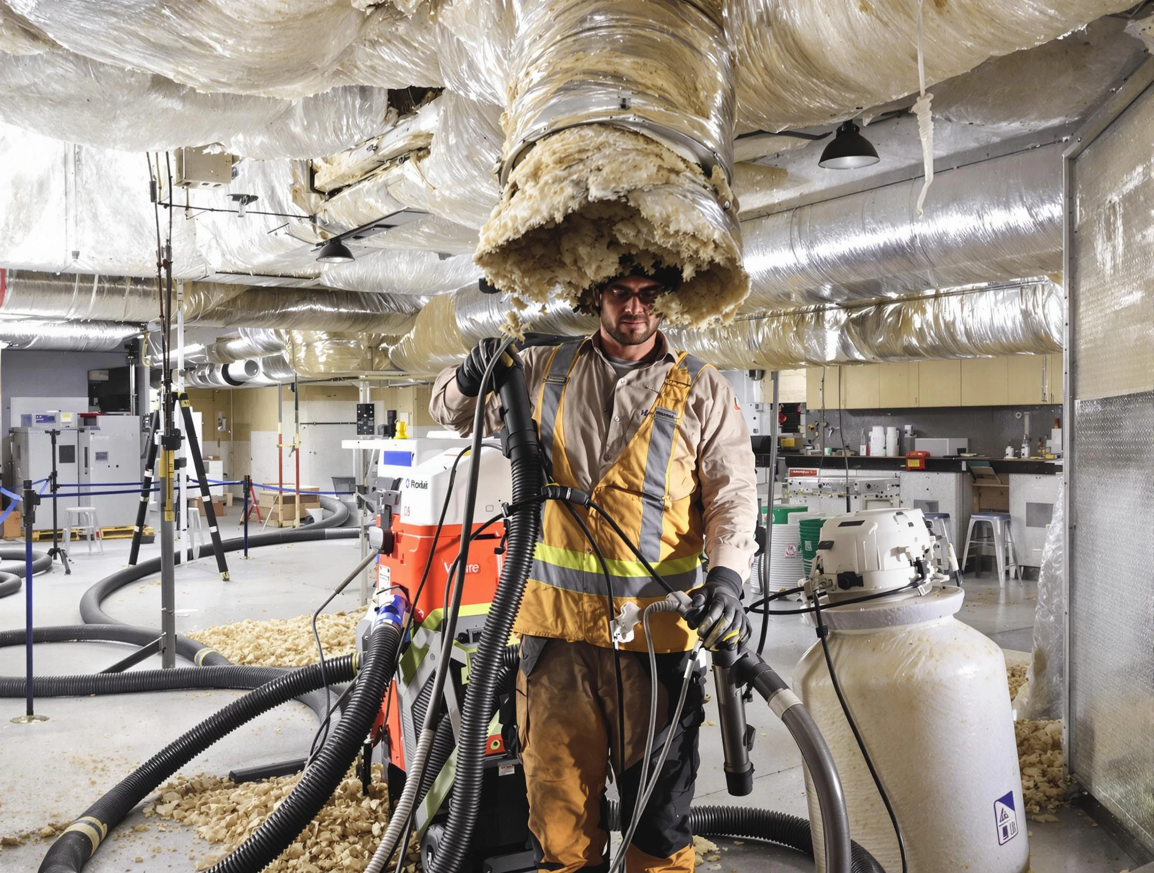 Professional vacuum insulation removal by Scott Air Duct Cleaning expert in Scott